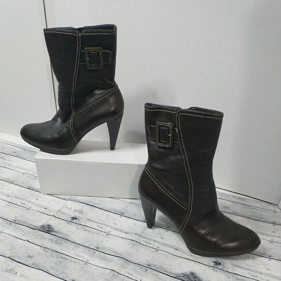 Circa Joan David CJ Masey Brown Leather Womens Ankle Boots Heeled US Size 7.5M - Picture 4 of 11